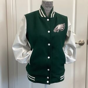 Philadelphia Eagles Green and White Varsity Jacket Size XS
